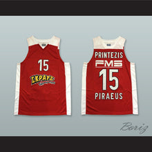 Load image into Gallery viewer, Georgios Printezis 15 Olympiacos Piraeus Greece Red Basketball Jersey