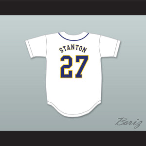 Giancarlo Stanton 27 Notre Dame High School Sherman Oaks Knights White Baseball Jersey 2