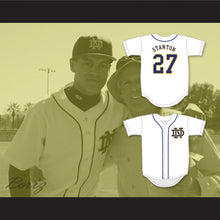 Load image into Gallery viewer, Giancarlo Stanton 27 Notre Dame High School Sherman Oaks Knights White Baseball Jersey 2