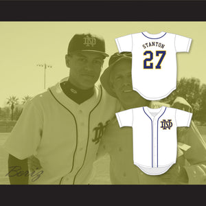 Giancarlo Stanton 27 Notre Dame High School Sherman Oaks Knights White Baseball Jersey 2