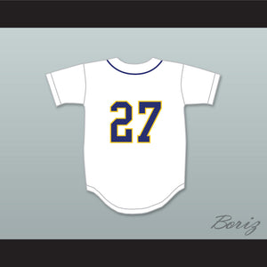 Giancarlo Stanton 27 Notre Dame High School Sherman Oaks Knights White Baseball Jersey 1