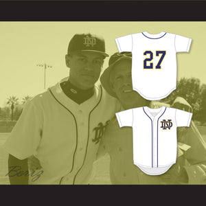 Giancarlo Stanton 27 Notre Dame High School Sherman Oaks Knights White Baseball Jersey 1