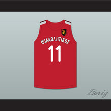 Load image into Gallery viewer, Giannis Antetokounmpo 11 Filathlitikos A.O Zografou B.C. Red Basketball Jersey 2