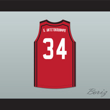 Load image into Gallery viewer, Giannis Antetokounmpo 34 Filathlitikos A.O Zografou B.C. Red Basketball Jersey