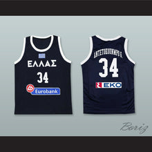 Load image into Gallery viewer, Giannis Antetokounmpo 34 Greece National Team Navy Blue Basketball Jersey
