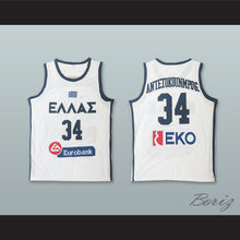 Load image into Gallery viewer, Giannis Antetokounmpo 34 Greece National Team White Basketball Jersey