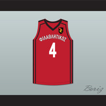 Load image into Gallery viewer, Giannis Antetokounmpo 4 Filathlitikos A.O Zografou B.C. Red Basketball Jersey