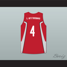 Load image into Gallery viewer, Giannis Antetokounmpo 4 Filathlitikos A.O Zografou B.C. Red Basketball Jersey 2