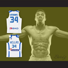 Load image into Gallery viewer, Giannis Antetokounmpo 34 Greece White Basketball Jersey