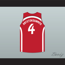 Load image into Gallery viewer, Giannis Antetokounmpo 4 Filathlitikos B.C. Red Basketball Jersey 2