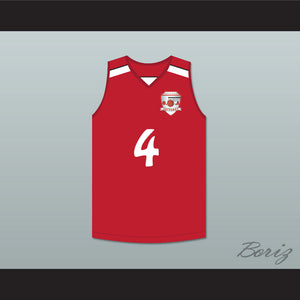 Giannis Antetokounmpo 4 Filathlitikos B.C. Red Basketball Jersey