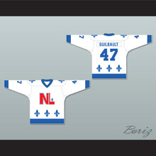 Load image into Gallery viewer, Gilles Guilbault 47 Le National de Québec White Hockey Jersey- Lance et compte (He Shoots, He Scores)