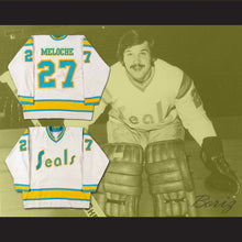 Load image into Gallery viewer, Gilles Meloche 27 Golden Seals White Hockey Jersey