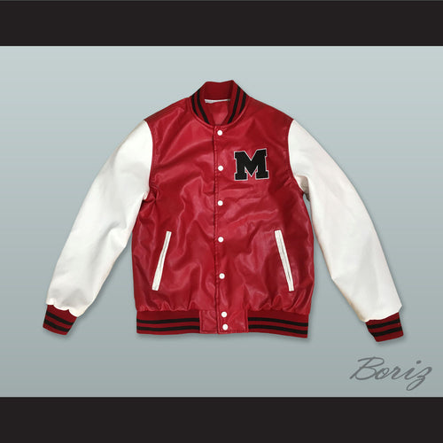 Glee William McKinley High School Red and White Lab Leather Varsity Letterman Jacket