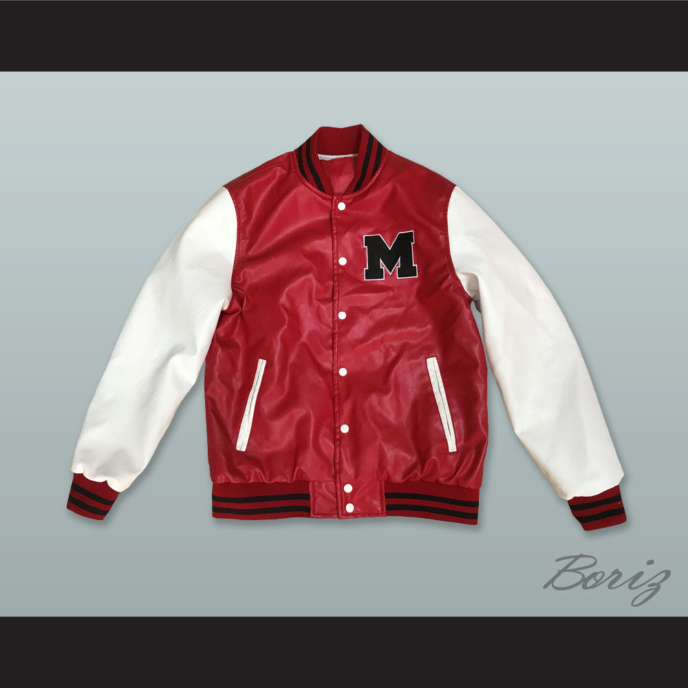 Glee William McKinley High School Red and White Lab Leather Varsity Letterman Jacket