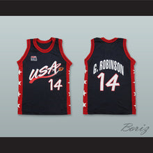 Load image into Gallery viewer, Glenn Robinson 14 USA Navy Blue Basketball Jersey