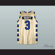 Load image into Gallery viewer, Lucas Scott 3 One Tree Hill Ravens Gold Basketball Jersey