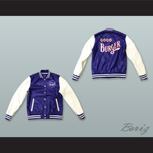 Load image into Gallery viewer, Good Burger Blue and White Lab Leather Varsity Letterman Jacket