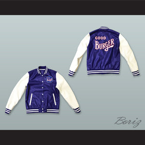Good Burger Blue and White Lab Leather Varsity Letterman Jacket