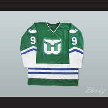 Load image into Gallery viewer, Gordie Howe 9 Hartford Whalers Green Hockey Jersey