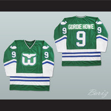 Load image into Gallery viewer, Gordie Howe 9 Hartford Whalers Green Hockey Jersey