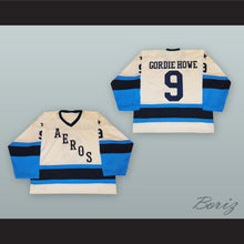 Load image into Gallery viewer, Gordie Howe 9 Houston Aeros White Hockey Jersey