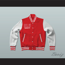 Load image into Gallery viewer, Grand Lakes University Hooters Red Varsity Letterman Jacket-Style Sweatshirt