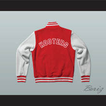Load image into Gallery viewer, Grand Lakes University Hooters Red Varsity Letterman Jacket-Style Sweatshirt