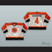 Load image into Gallery viewer, Grant Richison 4 Fort Wayne Komets White Hockey Jersey