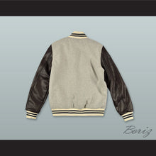 Load image into Gallery viewer, Gray Wool and Black Lab Leather Varsity Letterman Jacket