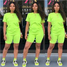 Load image into Gallery viewer, Great Temperament High Quality Neon Women Two Piece Set Tight Bandage Fitness Sports Suit Female Casual Night Club Party Outfits