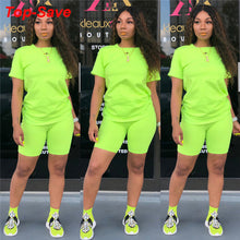 Load image into Gallery viewer, Great Temperament High Quality Neon Women Two Piece Set Tight Bandage Fitness Sports Suit Female Casual Night Club Party Outfits
