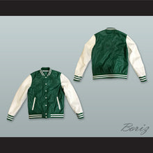 Load image into Gallery viewer, Green and White Lab Leather Varsity Letterman Jacket