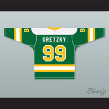 Load image into Gallery viewer, Wayne Gretzky 99 Brantford Nadrofsky Steelers Green Hockey Jersey Youth League