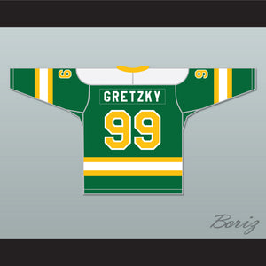 Wayne Gretzky 99 Brantford Nadrofsky Steelers Green Hockey Jersey Youth League