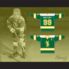 Load image into Gallery viewer, Wayne Gretzky 99 Brantford Nadrofsky Steelers Green Hockey Jersey Youth League