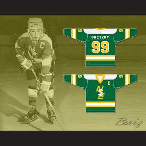 Wayne Gretzky 99 Brantford Nadrofsky Steelers Green Hockey Jersey Youth League
