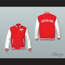 Load image into Gallery viewer, Greenland Red Wool and White Lab Leather Varsity Letterman Jacket