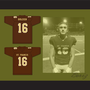 Greg Dulcich 16 Saint Francis High School Golden Knights Brown Football Jersey 2
