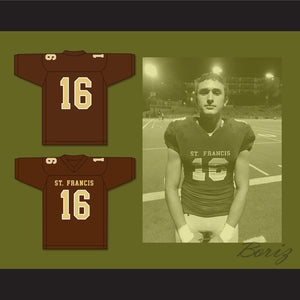 Greg Dulcich 16 Saint Francis High School Golden Knights Brown Football Jersey 1