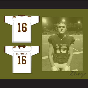 Greg Dulcich 16 Saint Francis High School Golden Knights White Football Jersey 1