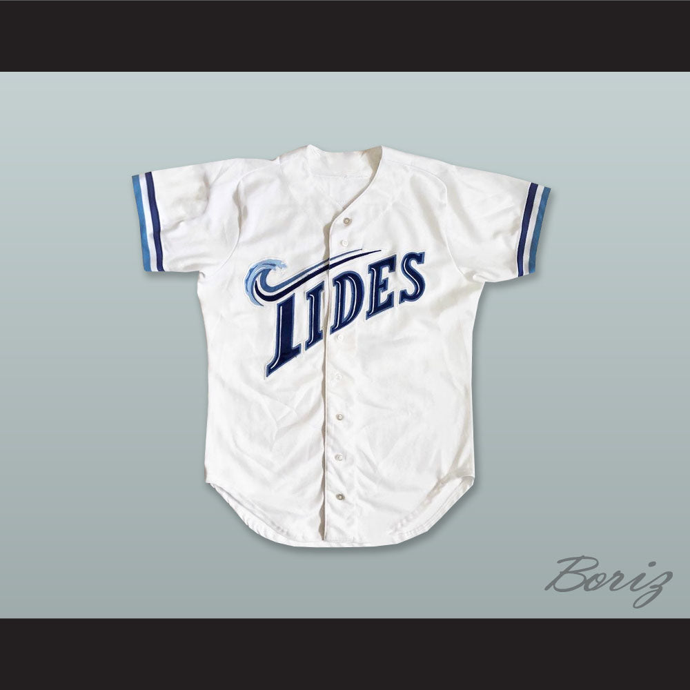 Gregg Langbehn 30 Norfolk Tides White Button Down Baseball Jersey