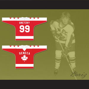 Wayne Gretzky 99 Seneca Nationals Hockey Jersey Metro Junior B Hockey League Red