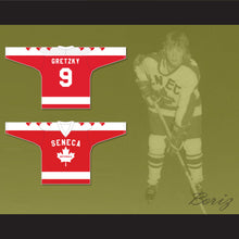 Load image into Gallery viewer, Wayne Gretzky 9 Seneca Nationals Hockey Jersey Metro Junior B Hockey League Red