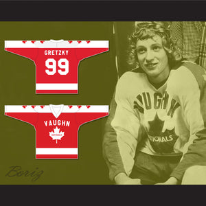 Wayne Gretzky 99 Vaughan Nationals Hockey Jersey Metro Junior B Hockey League Red