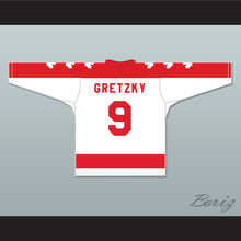 Load image into Gallery viewer, Wayne Gretzky 9 Vaughan Nationals Hockey Jersey Metro Junior B Hockey League White