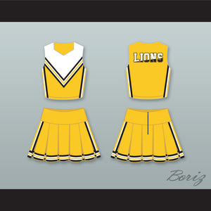 Grove High School Lions Yellow, Black and White Cheerleader Uniform