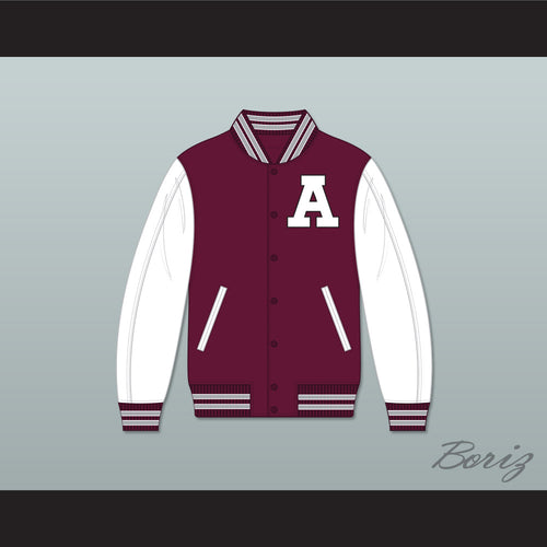 Guilty Conscience Maroon and White Varsity Letterman Jacket-Style Sweatshirt 1
