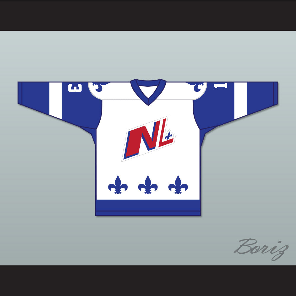 Guy Lambert 13 Le National de Quebec White Hockey Jersey- Lance et compte (He Shoots, He Scores)