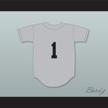 Load image into Gallery viewer, Jerry Orbach Charley Pegler 1 Hackensack Bulls Gray Baseball Jersey Brewster&#39;s Millions